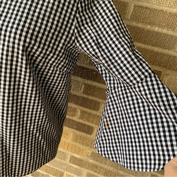 Anthropologie Jane & Delancey Plaid Black White Blouse Size Small - Picture 9 of 12
